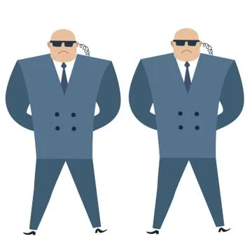 Formidable security professionals secret service bodyguards Illustrazione stock