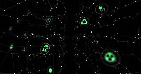 Forming 3D node-line mesh around central dark channel in digital space, with  Stock Illustration