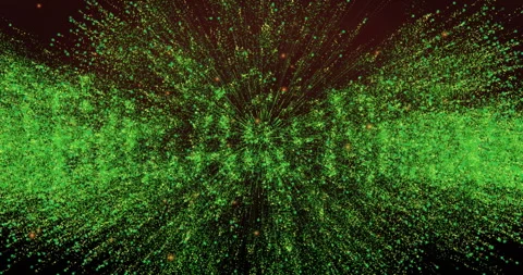 Forming abstract patterns, green particles in data visualization animation Stock Footage 304927084