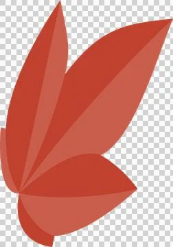 Forming abstract red petals overlapping geometric shapes in flat vector on Stock Illustration