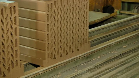 Forming and fabrication of ceramic brick factory Stock Footage 85670028
