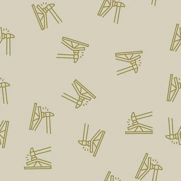 Forming blacksmith line seamless pattern Stock Illustration