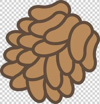 Forming brown oval cluster in flat design, showing layered scale texture on Stock Illustration