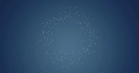 Forming centered ring of white dots on blue radial gradient, showing broken Stock Photos