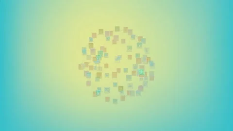 Forming circular pattern, colorful squares moving, data processing animation Stock Footage 304489078