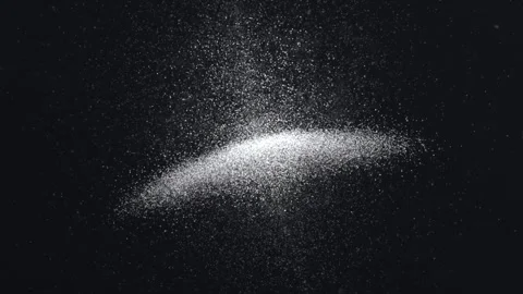 Forming cloud of white specks on dark backdrop, vertical stream initiating and Stock Footage 345726088