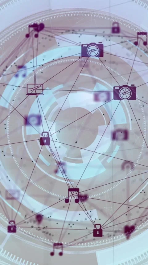 Forming complex data sphere, digital network of icons with binary code animation Stock Footage 319811083