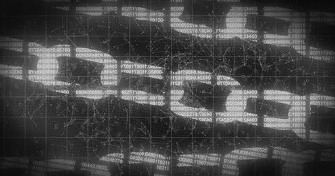 Forming digital code and network connections, abstract technology background Stock Photos