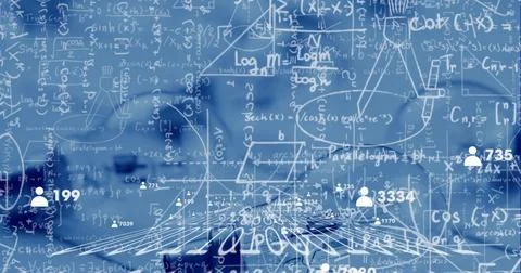 Forming digital network visualizing analytics in virtual data space, with Stockillustratie