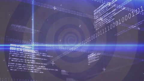 Forming digital vortex, binary code and data streams in blue animation tones Stock Footage 304841638