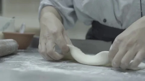 Forming of dough in slow motion Stock Footage 82042743