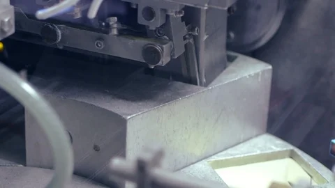 A forming machine for butter at the factory Stock Footage 92371978
