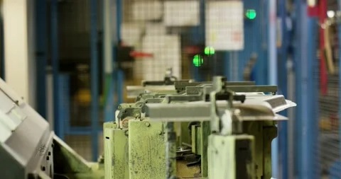 Forming Machine Shaping Angled Metal Brackets, Production Line, Medium Shot Stock-Footage 340301292