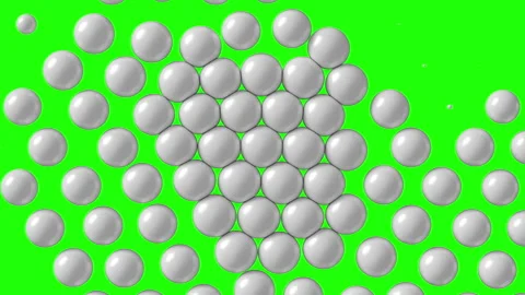 Forming Nanostructure of White Soft Spheres on a Green Background Stock Footage 277490390