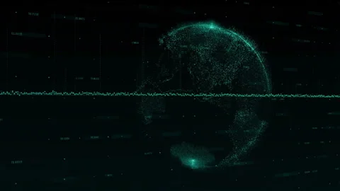 Forming network connections, digital globe with data points and animation lines Stock Footage 304644239