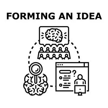 Forming new business ideas developing creative solutions イラスト素材