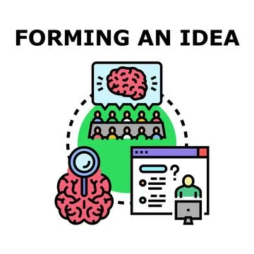 Forming new business ideas developing creative solutions Stock Illustration