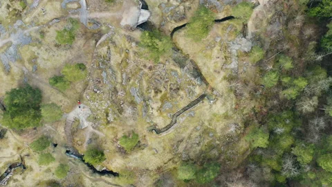 Forming parallel lines the trenches of World War One rune through the Stock Footage 130762072