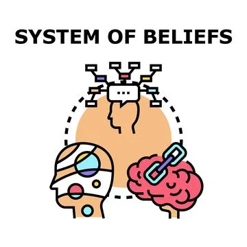 Forming personal worldview and a system of beliefs Stock Illustration