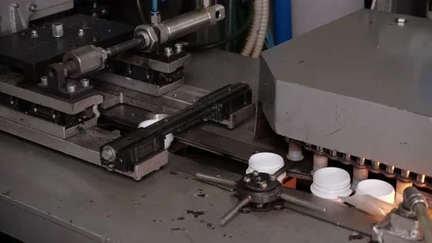 Forming of pet containers by internal inflating at a dairy plant Stock Footage 170668266