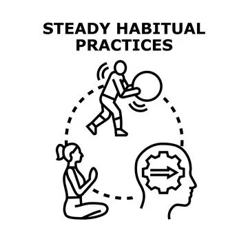 Forming positive steady habitual practices for personal progress 스톡 일러스트