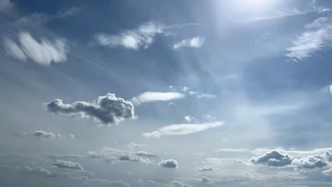 Forming storm clouds in a blue sky recorded as a time lapse Stock Footage 281446271