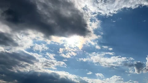 Forming storm clouds in a blue sky recorded as a time lapse Stock Footage 281689283