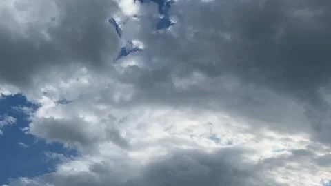 Forming storm clouds in a blue sky recorded as a time lapse Stock Footage 281689300