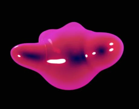 Formless drop of liquid on a black background. Abstract image for design. Bac イラスト素材