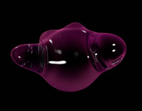 Formless drop of liquid on a black background. Abstract image for design. Bac Ilustração Stock