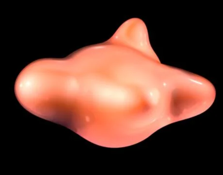 Formless drop of liquid on a black background. Abstract image for design. Bac Stock Illustration