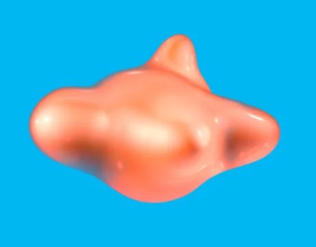 Formless drop of liquid on a blue background. Abstract image for design. Back 스톡 일러스트