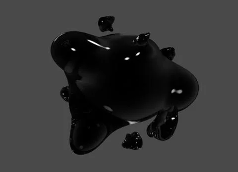 Formless drop of liquid on a Gray background. Abstract image for design. Back Stock Illustration