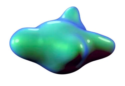 Formless drop of liquid on a white background. Abstract image for design. Bac Stock Illustration