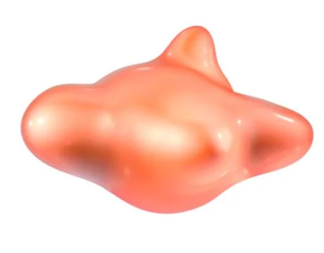 Formless drop of liquid on a white background. Abstract image for design. Bac Stock Illustration