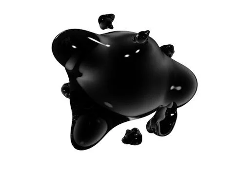 Formless drop of liquid on a white background. Abstract image for design. Bac Ilustração Stock