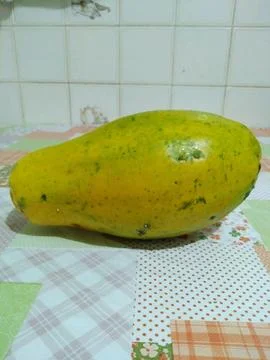Formosa papaya on a kitchen table Stock Photos