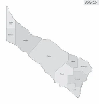 Formosa province grayscale map Stock Illustration