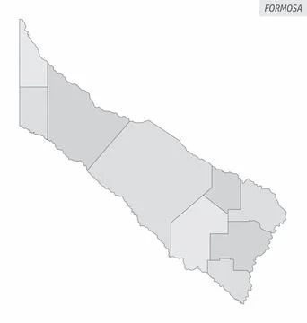 Formosa province grayscale map Stock Illustration