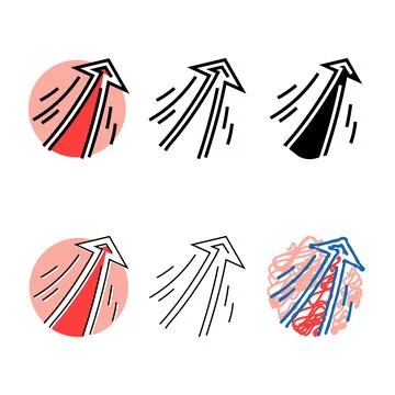 Forms arrow pointing upward progress color icon vector Stock Illustration
