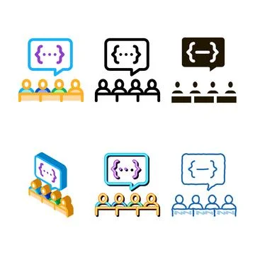 Forms audience expresses an opinion icon vector outline Stock Illustration