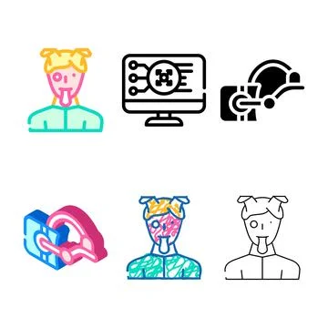 Forms augemented reality mask design color icon vector Stock Illustration