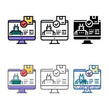 Forms automatical order acceptance color icon vector Stock Illustration