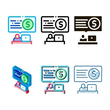 Forms bank office worker icon vector outline 库存插图