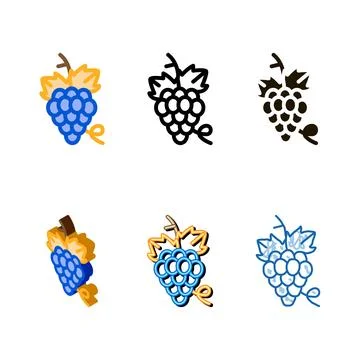 Forms bunch of grapes icon vector outline Ilustración de archivo
