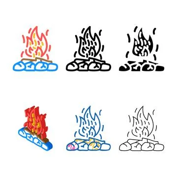 Forms campfire color icon vector Stock Illustration