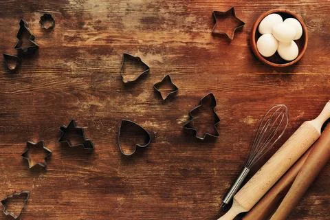 Forms for christmas cookies 스톡 사진