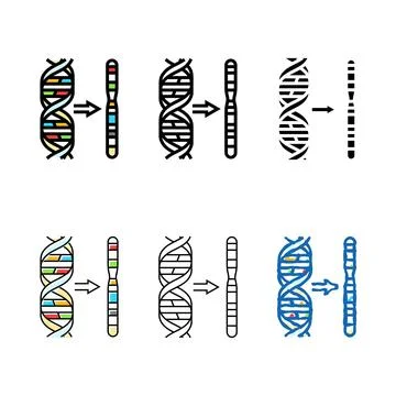Forms chromosome genetic engineering color icon vector Stock Illustration
