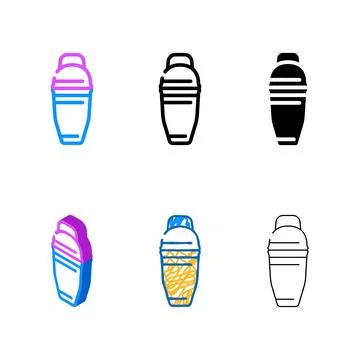 Forms cocktail shaker bartender color icon vector Stock Illustration