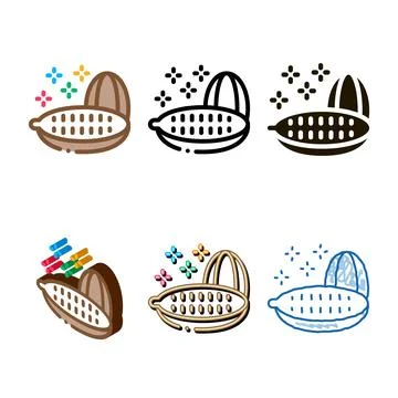 Forms cocoa fruit icon vector outline Illustrazione stock